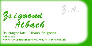 zsigmond albach business card